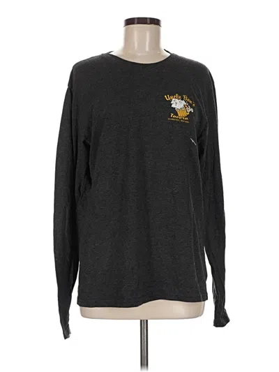 Pre-owned Port & Company Long Sleeve T-shirt In Gray