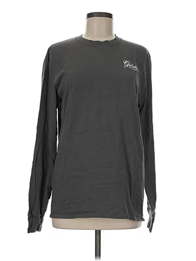 Pre-owned Port & Company Long Sleeve T-shirt In Gray