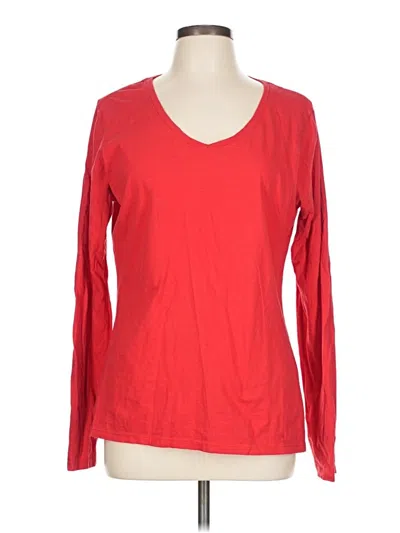 Pre-owned Port & Company Long Sleeve T-shirt In Red