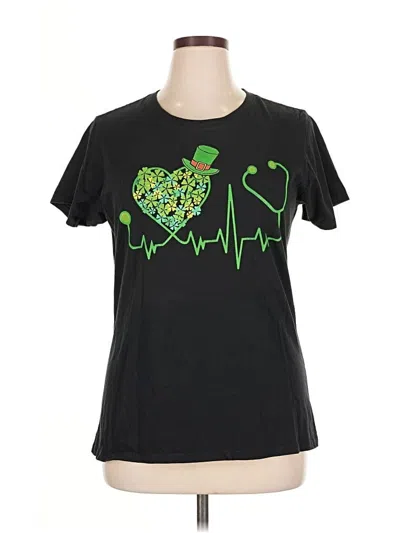 Pre-owned Port & Company Short Sleeve T-shirt In Black