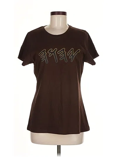 Pre-owned Port & Company Short Sleeve T-shirt In Brown