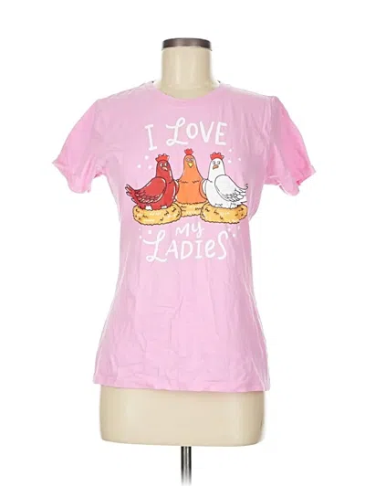 Pre-owned Port & Company Short Sleeve T-shirt In Pink