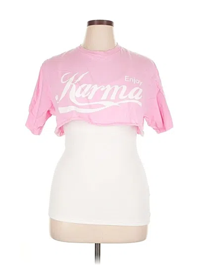 Pre-owned Port & Company Short Sleeve T-shirt In Pink