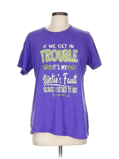 Pre-owned Port & Company Short Sleeve T-shirt In Purple