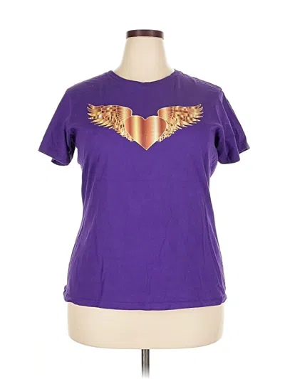 Pre-owned Port & Company Short Sleeve T-shirt In Purple