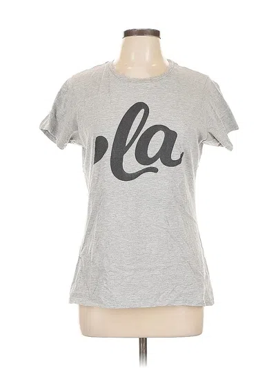 Pre-owned Port & Company Short Sleeve T-shirt In Silver