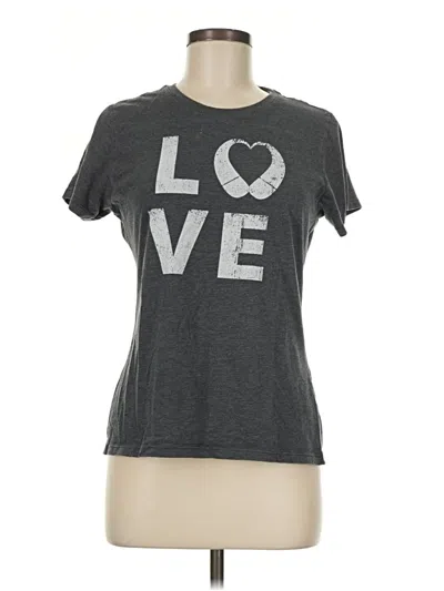 Pre-owned Port & Company Short Sleeve Top Gray Sweetheart Neckline Tops