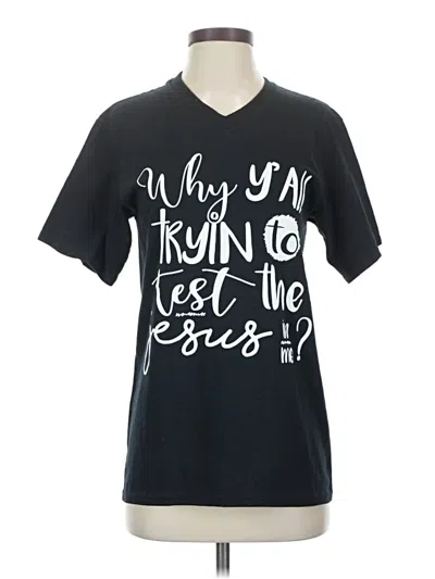 Pre-owned Port & Company Short Sleeve T-shirt In Black
