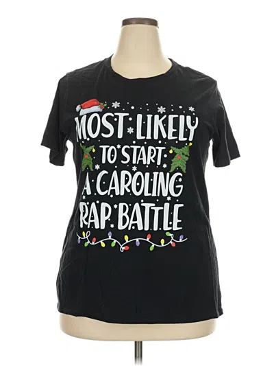 Pre-owned Port & Company Short Sleeve T-shirt In Black