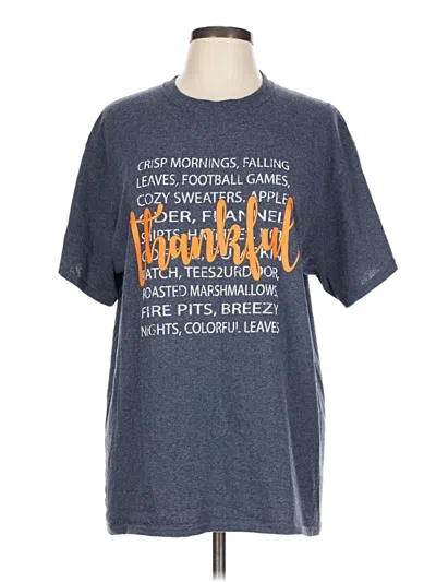Pre-owned Port & Company Short Sleeve T-shirt In Blue