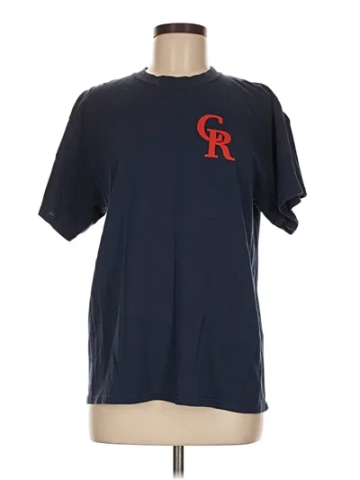 Pre-owned Port & Company Short Sleeve T-shirt In Blue