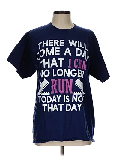 Pre-owned Port & Company Short Sleeve T-shirt In Blue
