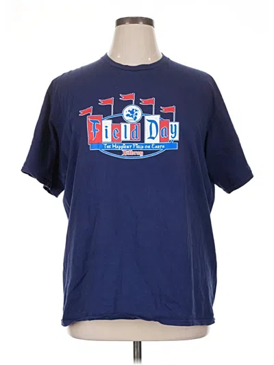 Pre-owned Port & Company Short Sleeve T-shirt In Blue
