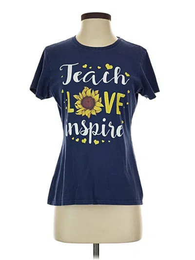 Pre-owned Port & Company Short Sleeve T-shirt In Blue