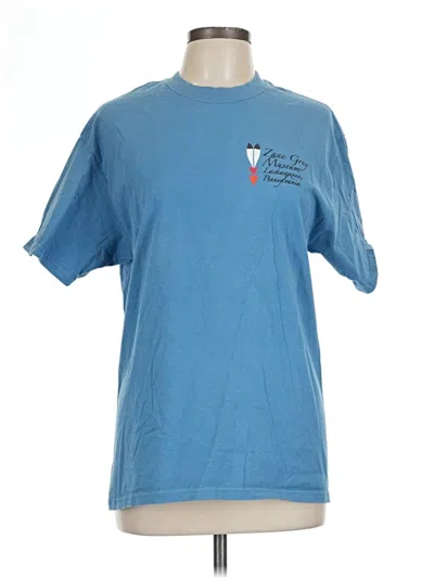 Pre-owned Port & Company Short Sleeve T-shirt In Blue