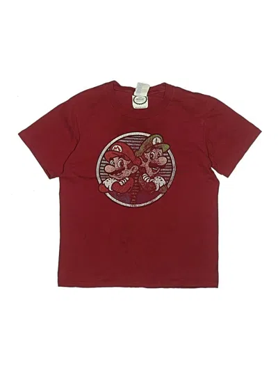Pre-owned Port & Company Kids' Short Sleeve T-shirt In Burgundy