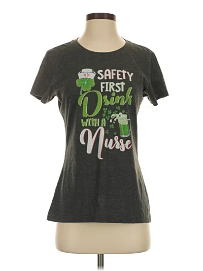 Pre-owned Port & Company Short Sleeve T-shirt In Gray