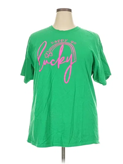 Pre-owned Port & Company Short Sleeve T-shirt In Green