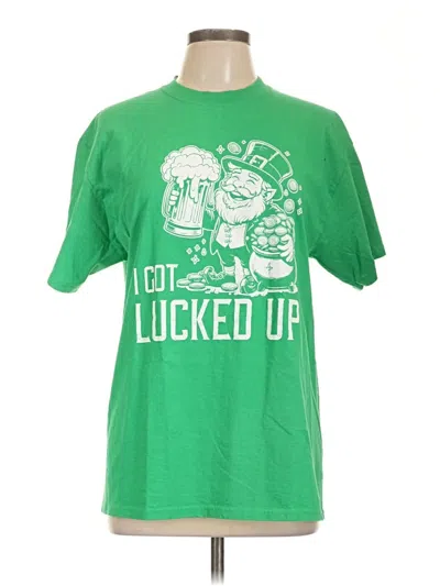 Pre-owned Port & Company Short Sleeve T-shirt In Green