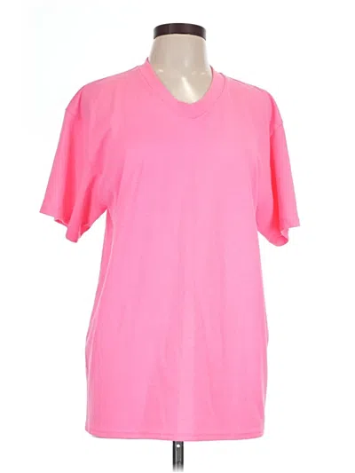 Pre-owned Port & Company Short Sleeve T-shirt In Pink