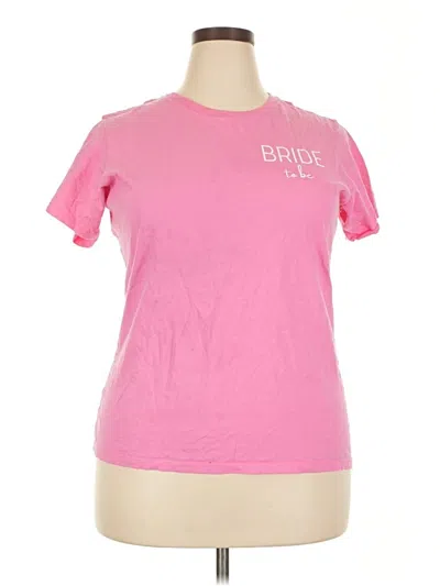 Pre-owned Port & Company Short Sleeve T-shirt In Pink