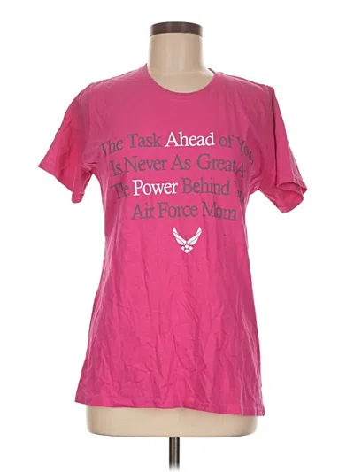 Pre-owned Port & Company Short Sleeve T-shirt In Pink