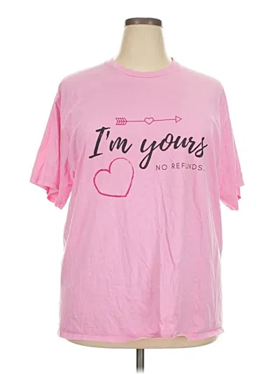 Pre-owned Port & Company Short Sleeve T-shirt In Pink