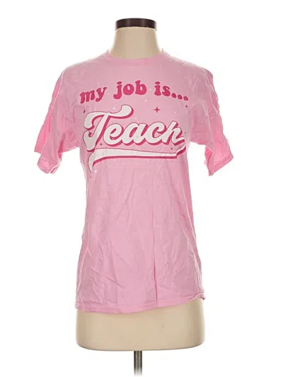 Pre-owned Port & Company Short Sleeve T-shirt In Pink