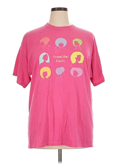 Pre-owned Port & Company Short Sleeve T-shirt In Pink