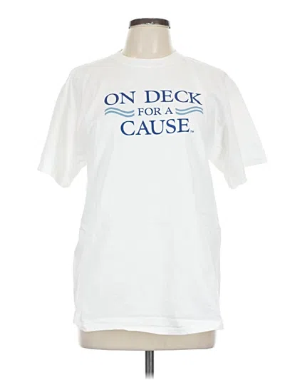 Pre-owned Port & Company Short Sleeve T-shirt In White