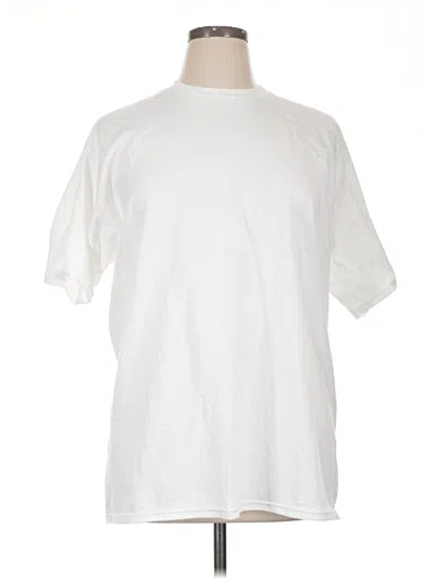 Pre-owned Port & Company Short Sleeve T-shirt In White