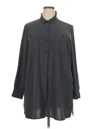 Pre-owned Port Authority 3/4 Sleeve Blouse In Gray