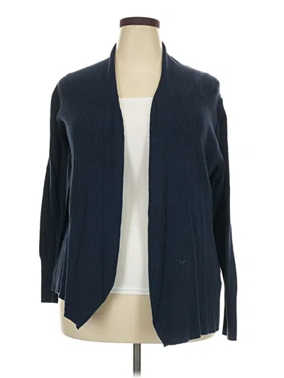 Pre-owned Port Authority Cardigan Sweater In Blue