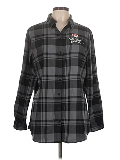 Pre-owned Port Authority Long Sleeve Button Down Shirt In Gray