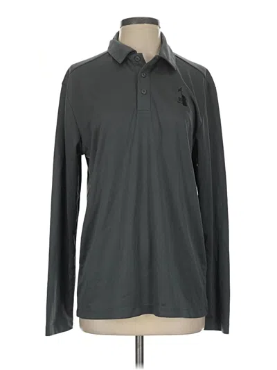 Pre-owned Port Authority Long Sleeve Polo Shirt In Gray