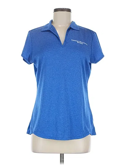 Pre-owned Port Authority Short Sleeve Polo Shirt In Blue