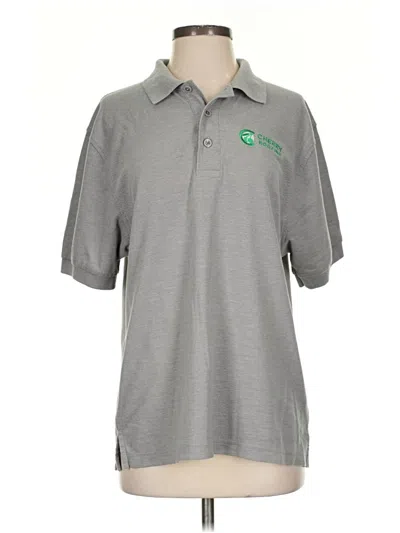 Pre-owned Port Authority Short Sleeve Polo Shirt In Gray
