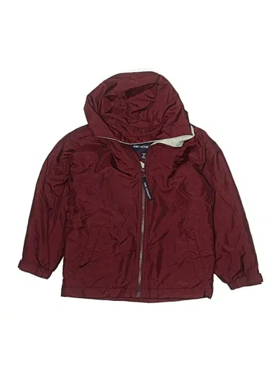 Pre-owned Port Authority Kids' Windbreaker Jacket In Burgundy