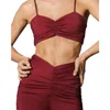 Port De Bras Rouched Top In Burgundy