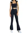 Port De Bras Cross Alexa Flare Legging In Black In Blue