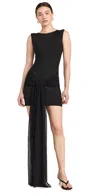 Port De Bras Gala Short Dress In Black