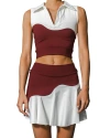 Port De Bras Gio Wave Top In Burgundy-chantilly