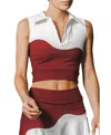 Port De Bras Gio Wave Top In Burgundy-chantilly