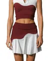 Port De Bras Wave Skirt In Burgundy-chantilly