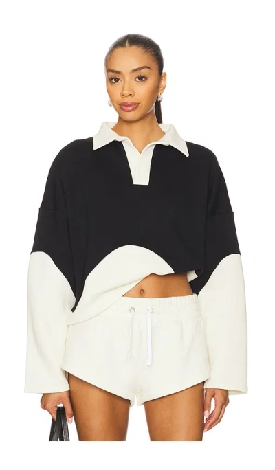 Port De Bras Wave Sofia Sweater In Black & Chantilly