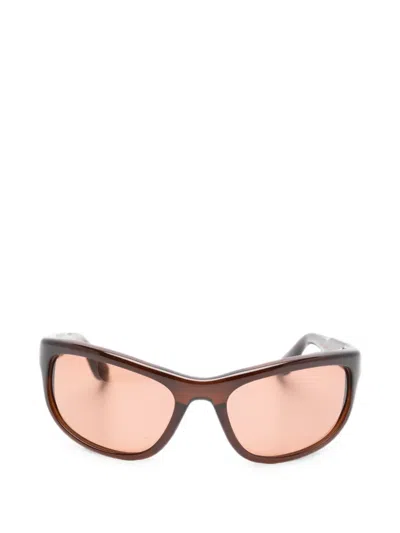 Port Tanger Agha Rectangle-frame Sunglasses In Brown