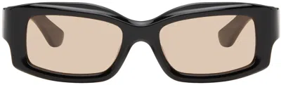 Port Tanger Black Addis Sunglasses In Black/amber