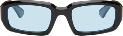 Port Tanger Black Mektoub Sunglasses In Black/blue
