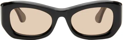 Port Tanger Black Tangerine Sunglasses In Black/amber