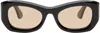 Port Tanger Black Tangerine Sunglasses In Black/amber